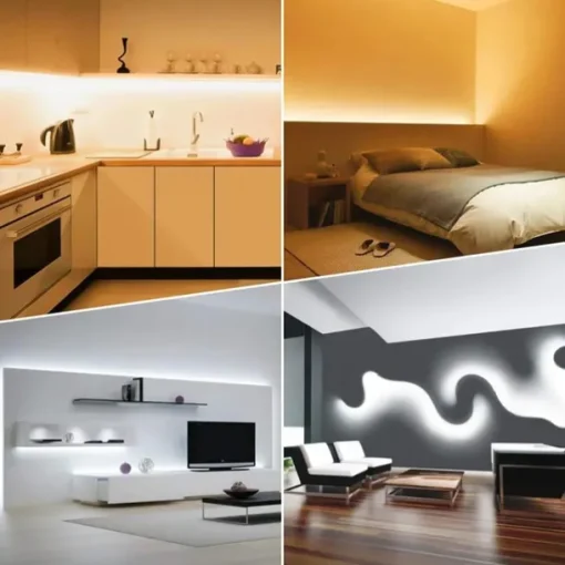 COB LED Strip Light, 5M Linear Dimmable LED Strip Light, High Brightness Flexible 12V COB Led Light RA90 Bedroom