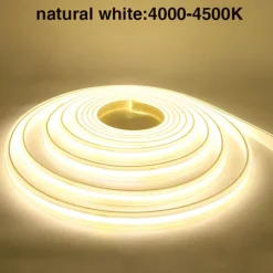 COB LED Strip Lights, 360 LEDs/m Waterproof Outdoor Decor, Flexible High-Brightness Ribbon Light, 3000K/4000K/6000K, 220V
