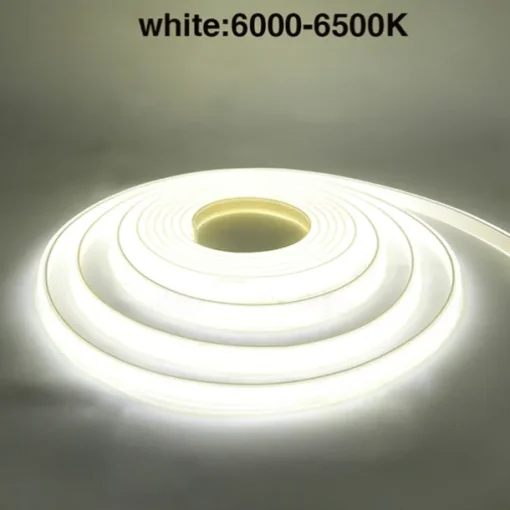 COB LED Strip Lights, 360 LEDs/m Waterproof Outdoor Decor, Flexible High-Brightness Ribbon Light, 3000K/4000K/6000K, 220V