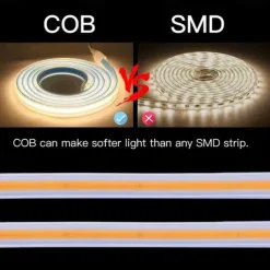 COB LED Strip Lights, 360 LEDs/m Waterproof Outdoor Decor, Flexible High-Brightness Ribbon Light, 3000K/4000K/6000K, 220V