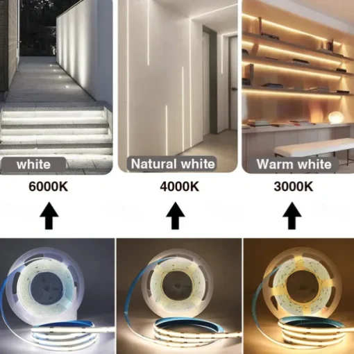 COB LED Strip Lights DC 12V 320 Diodes COB Flexible LED Bar Tape Ribbon Linear for Room Decor 1m/2m/3m/4m/5m