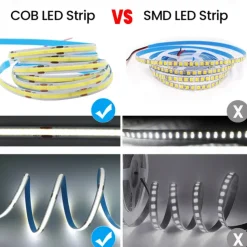 COB LED Strip Lights DC 12V 320 Diodes COB Flexible LED Bar Tape Ribbon Linear for Room Decor 1m/2m/3m/4m/5m