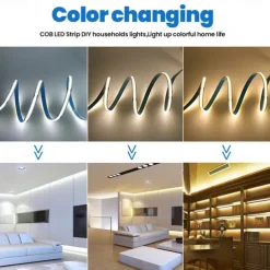 COB LED Strip Lights DC 12V 320 Diodes COB Flexible LED Bar Tape Ribbon Linear for Room Decor 1m/2m/3m/4m/5m