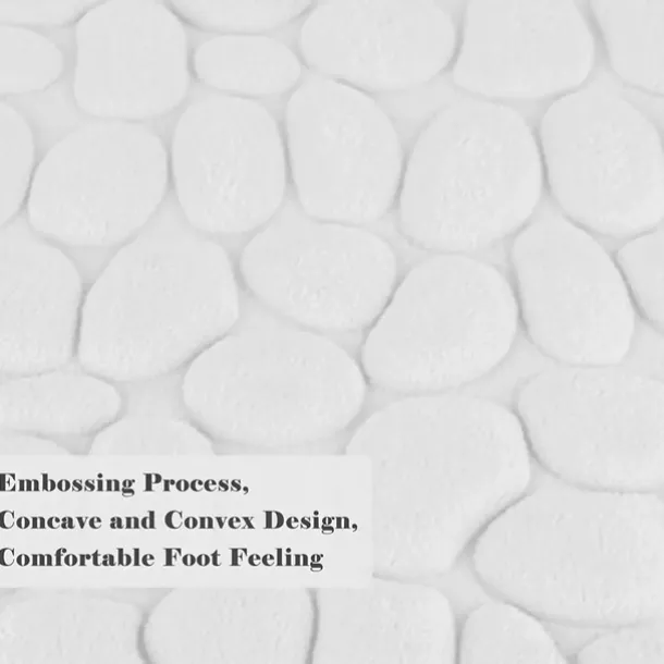 Cobblestone Bath Mat Non-slip Memory Foam Pad, Washable Bath Rugs, Rapid Water Absorbent, Non-Slip, Washable, Thick, Soft And Comfortable Carpet For Shower Room