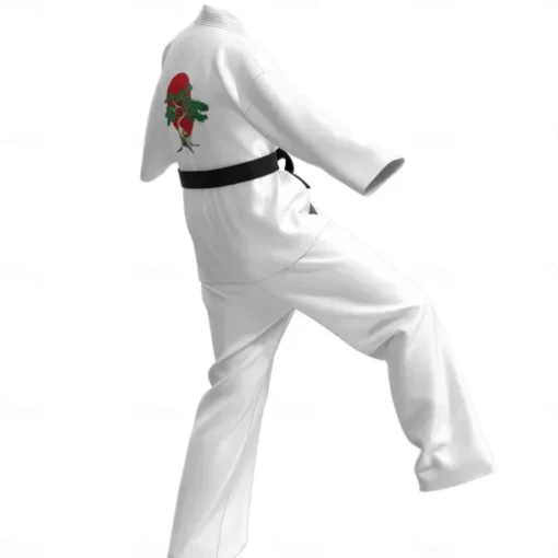 Cobra Kai Karate Kid Outfits Masquerade Men's Women's Boys Movie Cosplay Sports Cosplay White Top Pants Waist Belt Carnival Children's Day Masquerade Polyester World Book Day Costumes