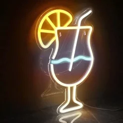 Cocktails Neon Sign Light, Dimmable LED Wall Decor USB Powered for Bars, Bedrooms & Parties | USB Acrylic Drink Art Night Light, Perfect Gift for Beer Bars, Clubs & Events