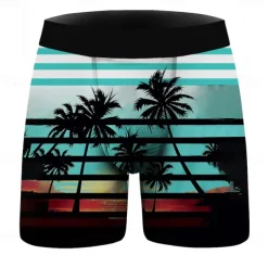 Coconut Tree Boxer Briefs Underwear Graphic Prints For Men's Adults' Masquerade 3D Print Vacation