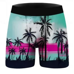 Coconut Tree Boxer Briefs Underwear Graphic Prints For Men's Adults' Masquerade 3D Print Vacation