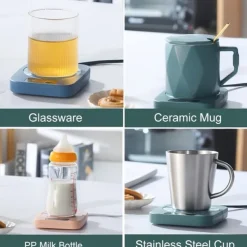 Coffee Cup Warmer Waterproof Smart Cup Coffee Mug Warmer Coaster For Warming & Heating Coffee Beverage Milk Tea And Hot Chocolate Aluminum Metal Panel Safe Reliable