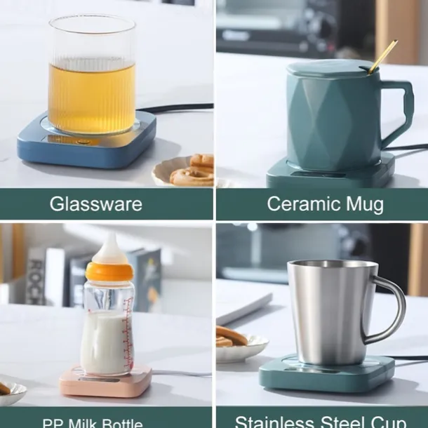 Coffee Cup Warmer Waterproof Smart Cup Coffee Mug Warmer Coaster For Warming & Heating Coffee Beverage Milk Tea And Hot Chocolate Aluminum Metal Panel Safe Reliable