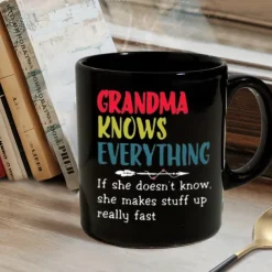 Coffee Mug Black Retro Vintage Ceramic Mug with Graphic Design 12oz/330ml Perfect Gift for Friends Mothers Day Wedding