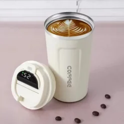 Coffee Mug Smart Travel Thermos Cup Temperature Display Stainless Steel Vacuum Coffee Cup With AI Temperature Display