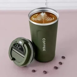 Coffee Mug Smart Travel Thermos Cup Temperature Display Stainless Steel Vacuum Coffee Cup With AI Temperature Display
