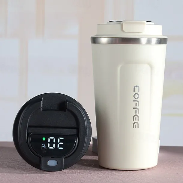 Coffee Mug Smart Travel Thermos Cup Temperature Display Stainless Steel Vacuum Coffee Cup With AI Temperature Display
