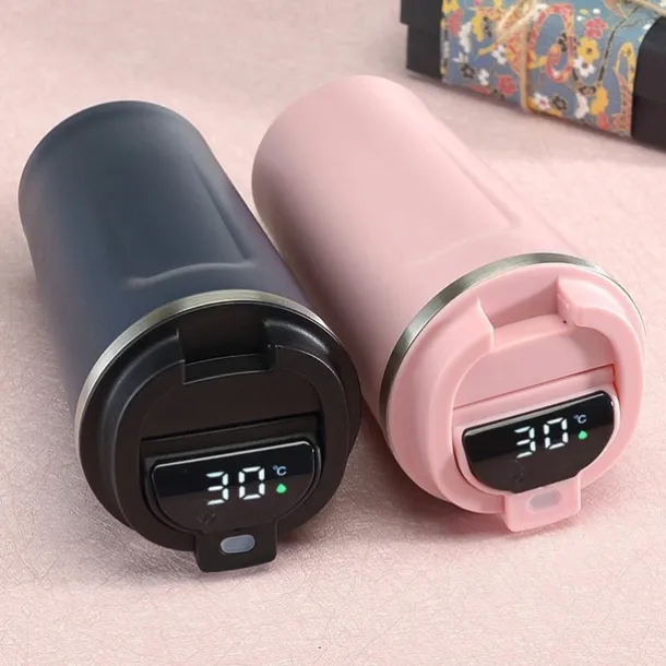 Coffee Mug Smart Travel Thermos Cup Temperature Display Stainless Steel Vacuum Coffee Cup With AI Temperature Display