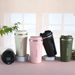 Coffee Mug Smart Travel Thermos Cup Temperature Display Stainless Steel Vacuum Coffee Cup With AI Temperature Display