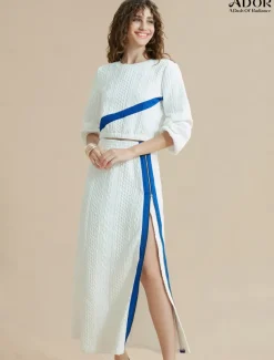 Color Block Round Neck Casual Set