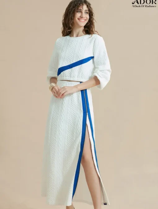 Color Block Round Neck Casual Set