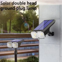 Color Changing Solar Spot Lights, IP65 Waterproof Landscape Lighting Outdoor Garden Lights with Auto On/Off for Pathway & Patio Decor