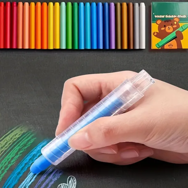 24Color Dust-free Water-soluble Chalk Color Erasable Pen School Teacher Special Blackboard Pen Student Painting Pen Set For Kid