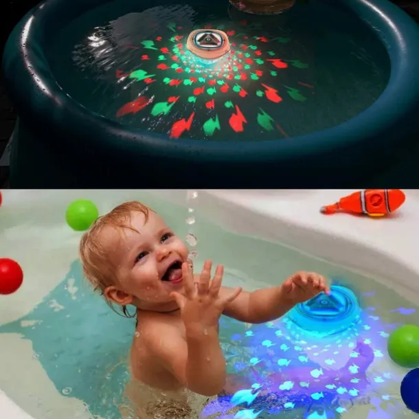 Colorful Floating Underwater Light RGB Bathtub Spa Lamp Swimming Pool Lights Battery Powered Children's Bath Lamp Projector Kids Gifts