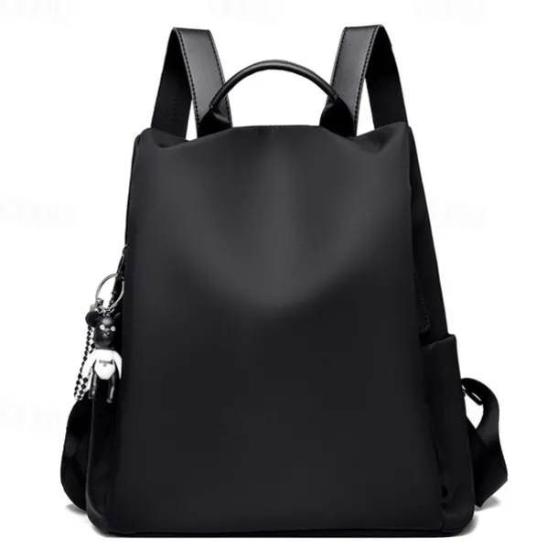 Colorful Geometric Oxford Cloth Backpack with Handle and Keychain | Stylish Durable Back to School or Travel Bag