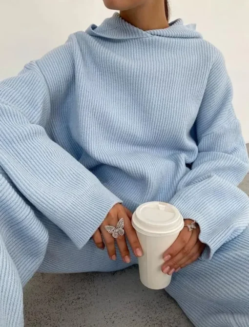 Comfry Women's Sweatshirt Outdoor Warm Long Sleeve Hooded Blue Spring Fall