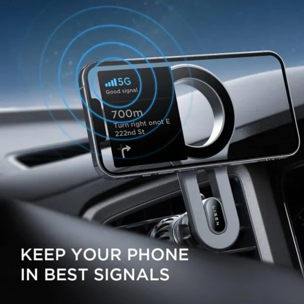 Compatible for MagSafe Car Mount Strongest Magnet Power LISEN Magnetic Phone Holder for Car Easily Install Hands Free iPhone Car Holder Mount Fit for iPhone 13 12 Pro Max Mini MagSafe Case