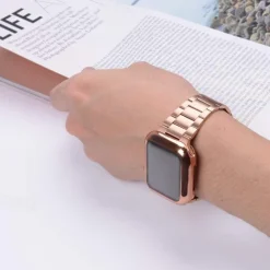 Compatible with Apple Watch band 38mm 40mm 41mm 42mm 44mm 45mm 49mm with Case Shockproof Stainless Steel Strap Replacement Wristband for iwatch Ultra 2 Series 9 8 7 SE 6 5 4 3 2 1