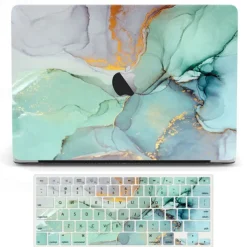 Compatible with MacBook Air 13 Inch Case 2022 2021 2020 2019 2018 Release M1 A2337 A2179 A1932 Touch ID MacBook Air Case Hard Shell Case 2 Keyboard Covers Screen Protector Pink Marble
