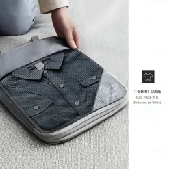 Compression Travel Packing Cubes Set for Luggage Storage and Backpack Organizer, Expandable Mesh Travel Bags, 5-Piece Set for Space Saving and Organizing Clothes