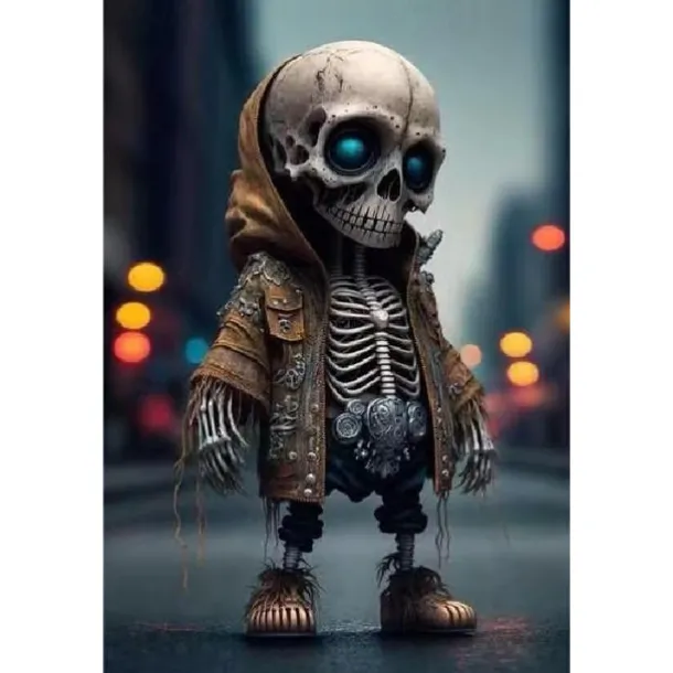 Cool Skeleton Figurines, Halloween Skull Statue Skeleton Doll Resin Crafts Ornaments, Fashion Mini Cool Skeleton Figurines Decor Skeleton Man Resin Statue Doll For Home Office Desk Decor