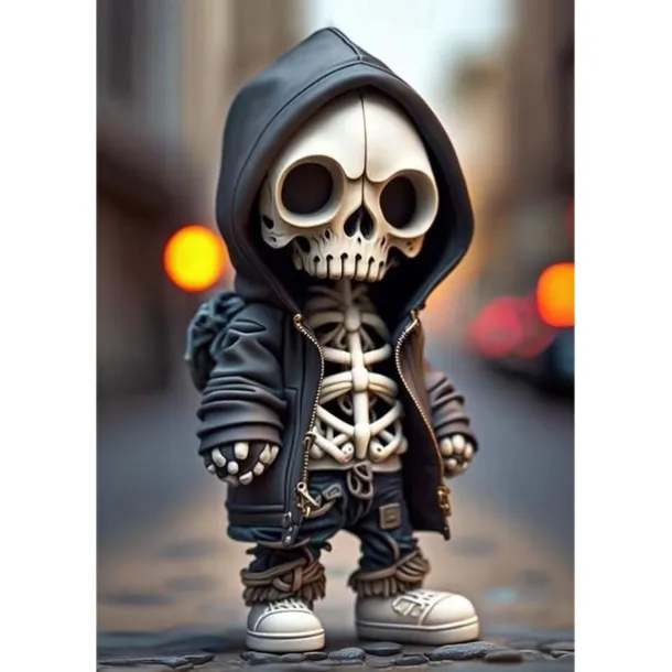 Cool Skeleton Figurines, Halloween Skull Statue Skeleton Doll Resin Crafts Ornaments, Fashion Mini Cool Skeleton Figurines Decor Skeleton Man Resin Statue Doll For Home Office Desk Decor