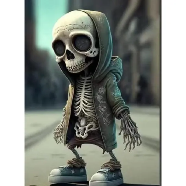 Cool Skeleton Figurines, Halloween Skull Statue Skeleton Doll Resin Crafts Ornaments, Fashion Mini Cool Skeleton Figurines Decor Skeleton Man Resin Statue Doll For Home Office Desk Decor