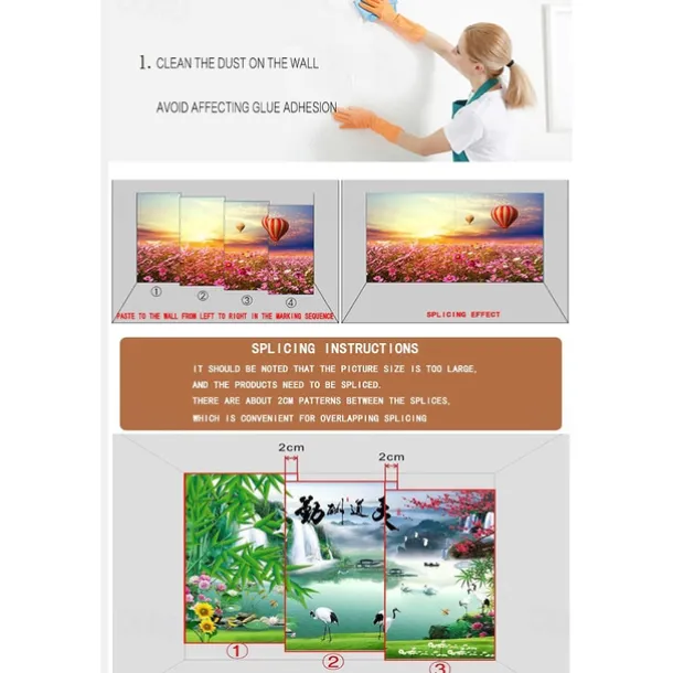 Cool Wallpapers Forest Nature Wallpaper Wall Mural Wall Sticker Covering Print Peel and Stick Removable Waterfall Vinyl PVC Home Décor