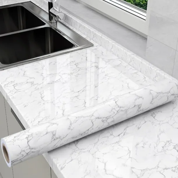 Cool Wallpapers Marble Kitchen Wallpaper Wall Mural Countertop Protection Pad Stove Oil Proof Waterproof Self-Adhesive Cabinet Moisture-Proof Fireproof High-Temperature Resistant Thickened