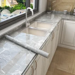 Cool Wallpapers Marble Wallpaper Wall Mural Waterproof Oil Proof MoistureProof Furniture Renovation Self-Adhesive Easily Removable Wall Covering Kitchen Countertop Cabinet Shelf Liner 23.6"x118"