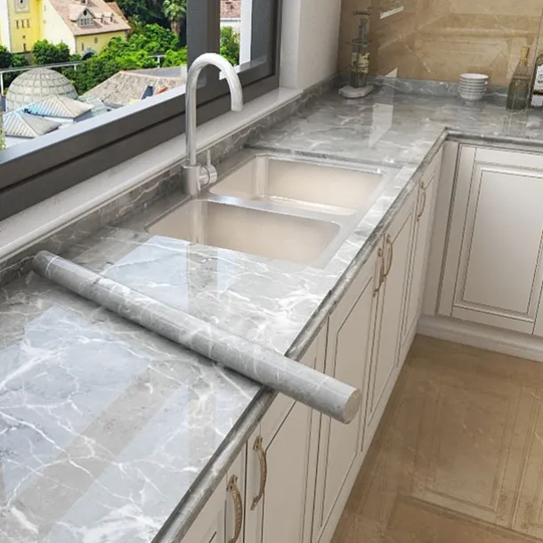 Cool Wallpapers Marble Wallpaper Wall Mural Waterproof Oil Proof MoistureProof Furniture Renovation Self-Adhesive Easily Removable Wall Covering Kitchen Countertop Cabinet Shelf Liner 23.6"x118"