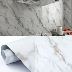 Cool Wallpapers Marble Wallpaper Wall Mural Waterproof Oil Proof MoistureProof Furniture Renovation Self-Adhesive Easily Removable Wall Covering Kitchen Countertop Cabinet Shelf Liner 23.6