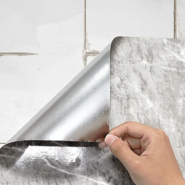 Cool Wallpapers Marble Wallpaper Wall Mural Waterproof Oil Proof MoistureProof Furniture Renovation Self-Adhesive Easily Removable Wall Covering Kitchen Countertop Cabinet Shelf Liner 23.6"x118"