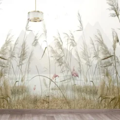 Cool Wallpapers Nature Wallpaper Wall Mural 3D Home Decoration Reeds Wall Covering Canvas Material Self adhesive Wallpaper Mural Wall Cloth Room Wallcovering