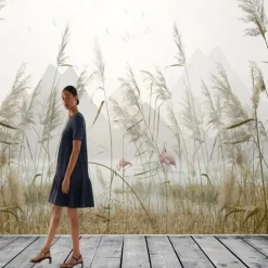 Cool Wallpapers Nature Wallpaper Wall Mural 3D Home Decoration Reeds Wall Covering Canvas Material Self adhesive Wallpaper Mural Wall Cloth Room Wallcovering