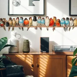 Cool Wallpapers 1Pcs Birds Wall Stickers, Removable 3D Birds Stickers Wallpaper Border, Wall Mural Vinyl Wall Art Decor For Kids Bedroom, Living Room, Nursery Room, 35.4x7.8 Inches