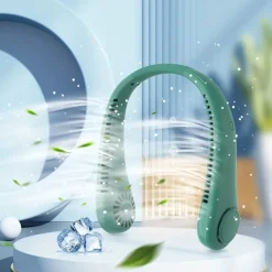 Cooling Bladeless Neck Fan – Wearable Hands-Free USB Rechargeable Fan with 3 Speeds, Ideal Gift for Travel or Sports