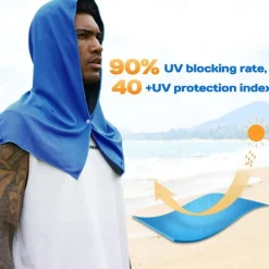 Cooling Hoodie Towel Absorbent Quick-Drying Cooling Towels for Neck and Face UV Sun Protection Cooling Neck Wraps Sport Head Cooling Towel Hot Weather