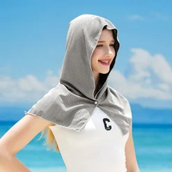 Cooling Hoodie Towel Absorbent Quick-Drying Cooling Towels for Neck and Face UV Sun Protection Cooling Neck Wraps Sport Head Cooling Towel Hot Weather