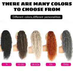 Copper Red Curly Wavy Drawstring Ponytail Extension for Black WomenSynthetic Long Wavy 28inch Curly Ponytail Extension Ginger Orange Ponytail Extension Clip in Wavy Ponytail Extension 30C
