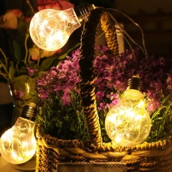 Copper Wire Bulb String Lights 4M 10LEDs Fairy Light Battery Operation Garden Holiday Outdoor Home Decoration