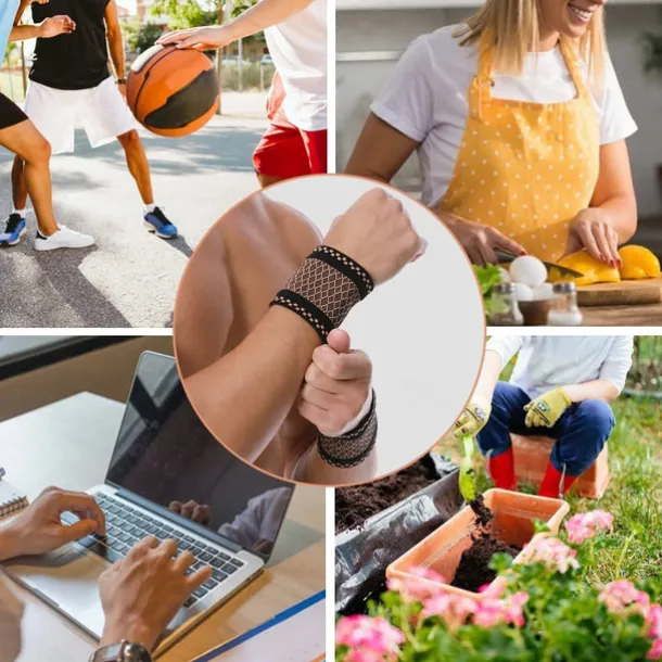 Copper Wrist Compression Brace (2Pcs), Elastic Wrist Support Sleeve Wrist Braces for Tendonitis, Arthritis, Carpal Tunnel Pain Relief, Soft Wrist Wrap Wristbands for Sport, Fitness, Workout, Typing(S)