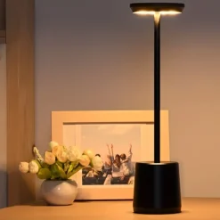 Cordless Table Lamp Rechargeable LED Touch Lamp 3 Color Stepless Dimming Table Light Desk Lamp for Restaurant Bedroom Bar Patio Indoor Outdoor